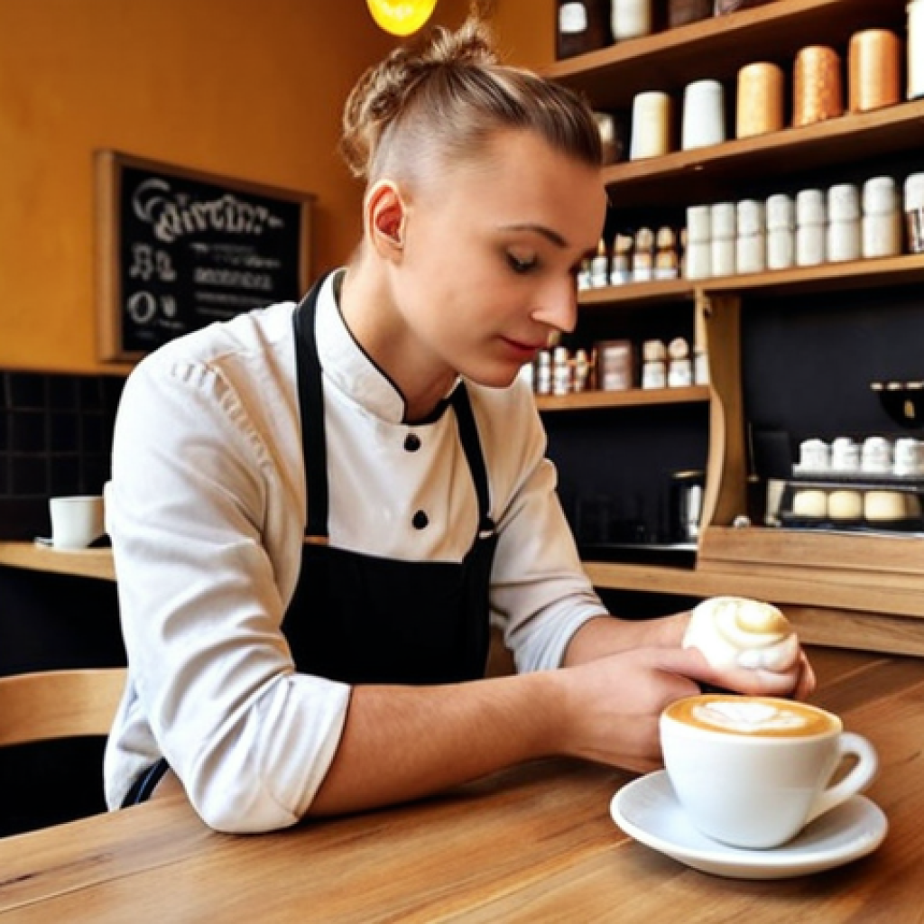 **

"A barista in a cozy Warsaw café, remembering a regular customer's order (e.g., a *kawa latte* with extra foam), creating a personalized experience. Warm, inviting atmosphere, with Polish pastries displayed."

**